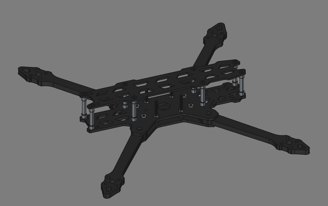 LX7折叠式7英寸（FPV）四轴无人机机架3D图纸+STEP格式